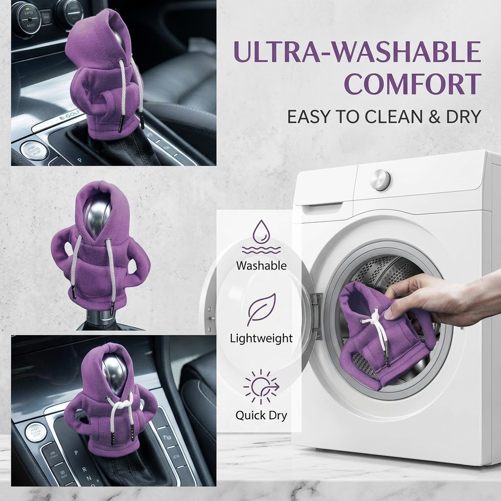 Divanoxcosh Mini Car Gear Shift Knob Hoodie Cover - Universal Automotive Shifter Protector & Cute Interior Decoration Accessories, Funny Gear Lever Sleeve for Most Vehicles